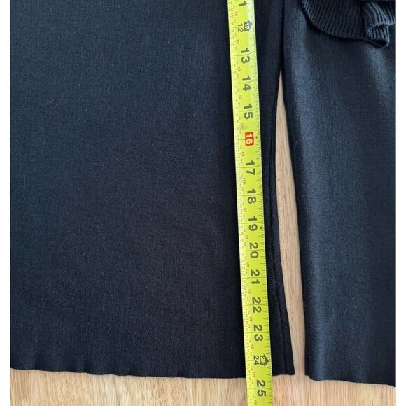 Max Studio Black Ruffled Pullover Sweater Cold Shoulder Long Sleeve Top - Picture 11 of 11